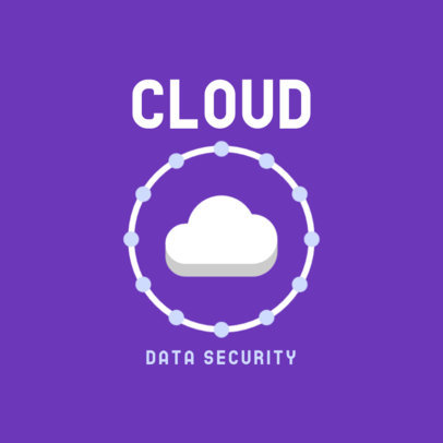 Data Security Business Logo Template with a Cloud Icon
