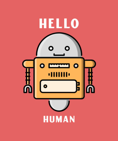 Space T-Shirt Template Generator with a Robot Clipart