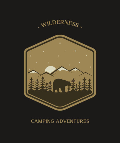 Adventure T-Shirt Design Template with a Badge Graphic