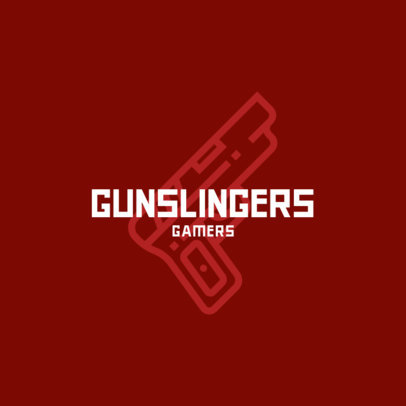 War-Themed Gaming Logo Maker with a Handgun Icon 463b-el1