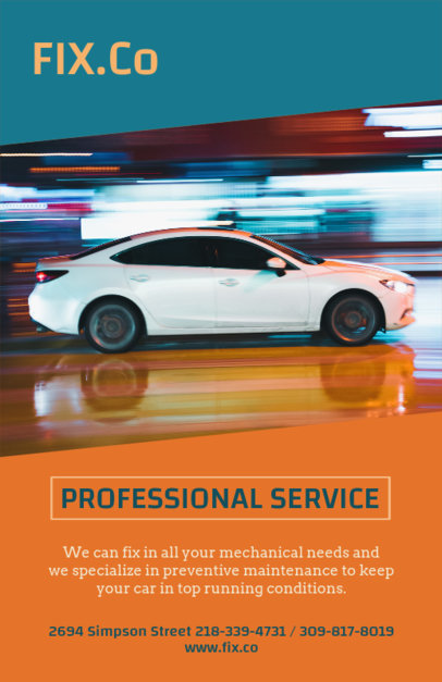 Car Workshop Flyer Maker Featuring a Racing Car