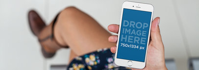 iPhone 6s Plus Mockup of a Woman Wearing Cowboy Boots a6123