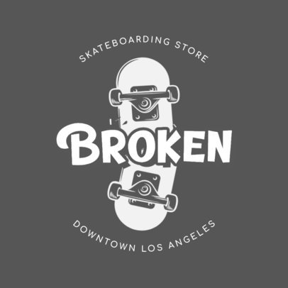 Cool Logo Maker with the Illustration of a Broken Skateboard 
