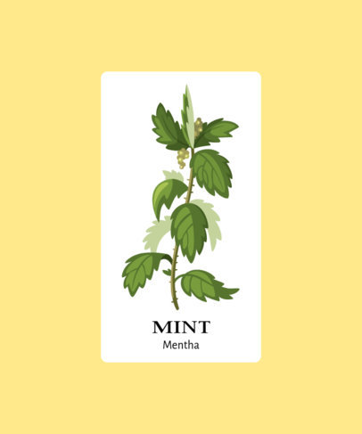 Herbal T-Shirt Design Template Featuring a Mint Illustration 206b-el1