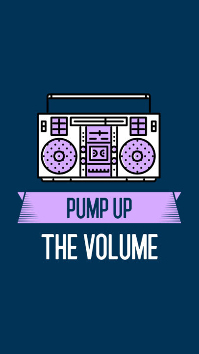 Instagram Story Template for Music Enthusiasts with a Boombox Icon 339c-el1