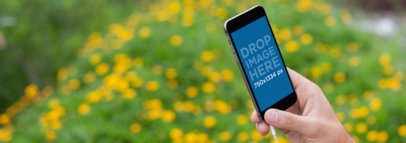 iPhone 6s Mockup Template With a Nature Background