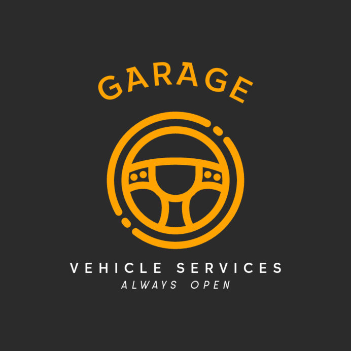 Online Logo Maker for Mechanics with a Steering Wheel Icon