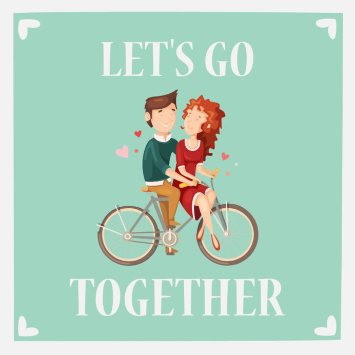 Placeit - Instagram Post Template Featuring an Illustration of a Couple