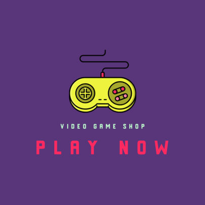 Logo Template for a Video Game Store Featuring a Retro Controller