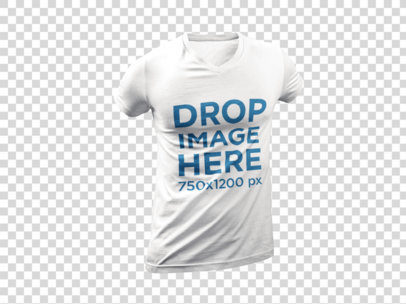 Invisible T-Shirt Mockup of a V-Neck Tee for Men