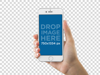iPhone Mockup Held in a Woman's Hand
