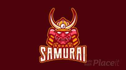 Animated eSports Logo Maker With Samurai Clipart 1749f
