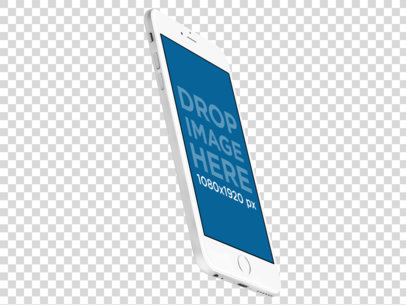 Angled Floating iPhone 6 Plus Mockup Over a Transparent Background