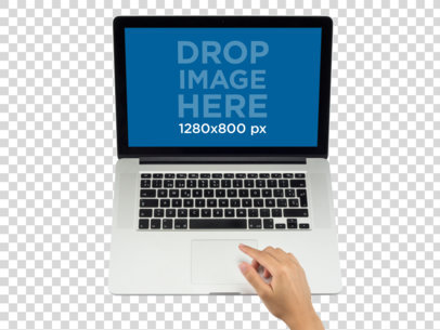 Overhead Shot of Macbook Used by a Woman Mockup a11639
