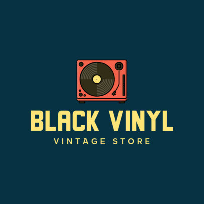 Logo Maker for a Vintage Store Featuring a Turntable Icon 337a-el1