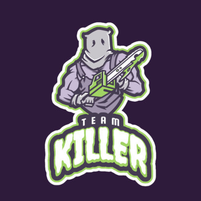 Gaming Logo Maker Featuring a Strong Character Holding a Chainsaw