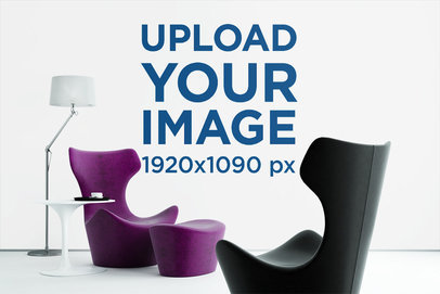 Art Print Wall Mockup in a Minimalistic Living Room