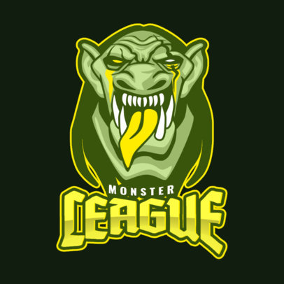 Gaming Logo Maker with a Sharp Fanged Monster Illustration