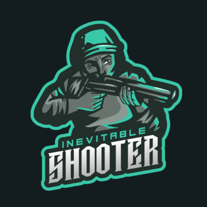 Gaming Logo Maker Featuring a Character with a Shotgun