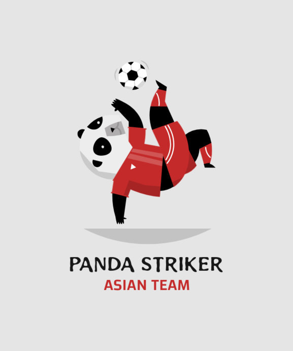Placeit - T-Shirt Design Creator Featuring a Soccer-Playing Panda