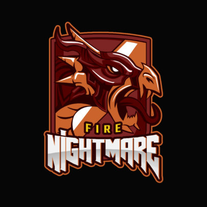 Gaming Logo Template with an Armored Dragon