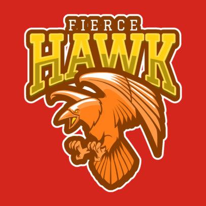 Sports Logo Creator with a Fierce Hawk Mascot