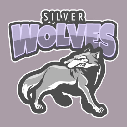 Sports Logo Maker with a Silver Wolf Illustration