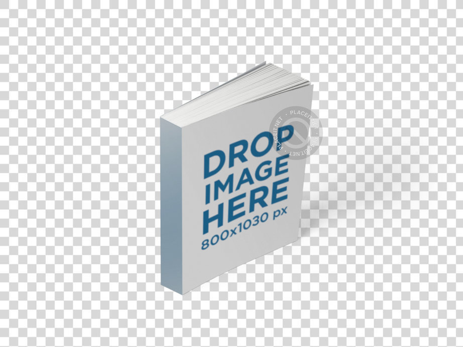 Placeit - Standing Angled Book Mockup Over a Plain Background