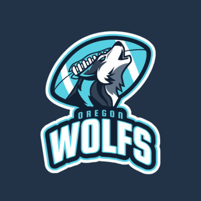 Logo Creator for a Football Team with a Wolf Illustration
