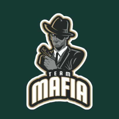 Gaming Logo Generator Featuring a Mafia Gangster Clipart