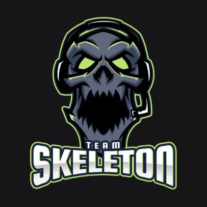 Gaming Logo Generator Featuring a Spooky Skeleton Illustration 2455ii-2858 