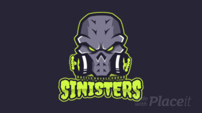 Animated Gaming Logo Template Featuring a Fantasy Skull Clipart