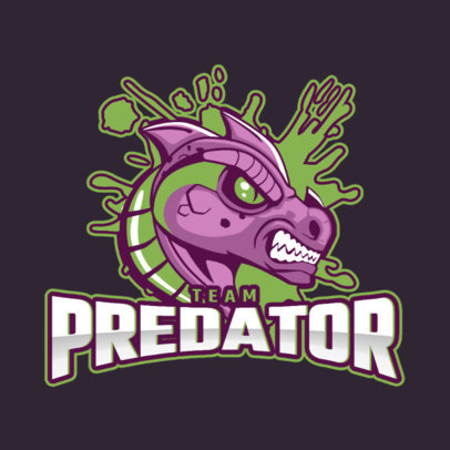 Gaming Logo Template Featuring an Angry Dragon Illustration    