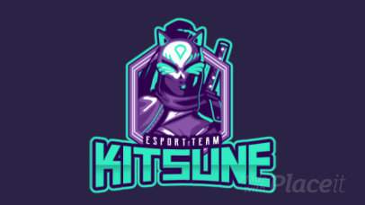 Animated Gaming Logo Generator Featuring a Female Ninja