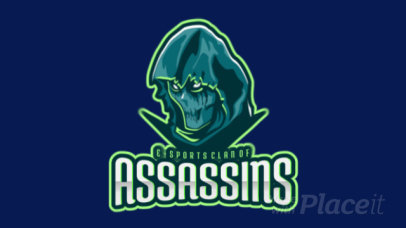Animated Gaming Logo Maker Featuring a Hooded Masked Character