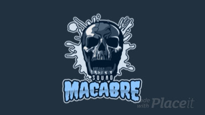 Animated Gaming Logo Template Featuring a Spooky Skull Clipart