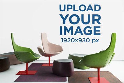 Art Print Wall Mockup Featuring Modern Chairs