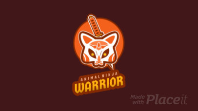 Animated Gaming Logo Creator with an Animal Ninja Warrior 