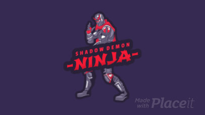Animated Battle Royale Game Logo Maker with a Futuristic Ninja Clipart Inspired on PUBG 1847c