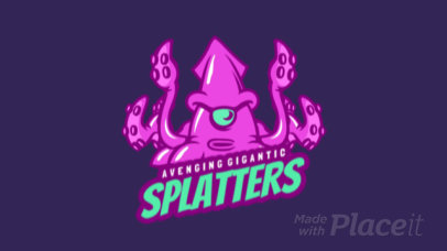 Animated Gaming Logo Maker Featuring a Squid Monster 1847f