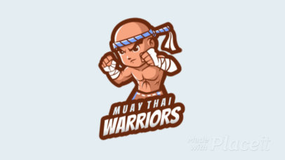Animated Logo Template for a Fighting Game Featuring a Muay-Thai Warrior 1872e