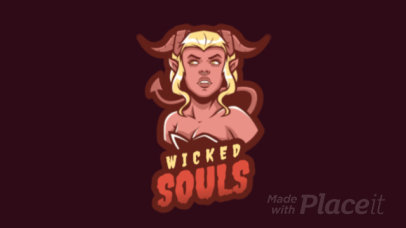 Animated Gaming Logo Maker Featuring a Succubus