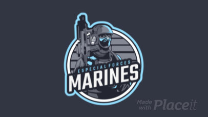 eSports Logo Maker for a Shooter Game with an Animated Marine Clipart 1743d