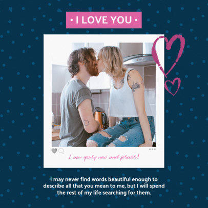 Facebook Post Template Featuring a Valentine's Day Message