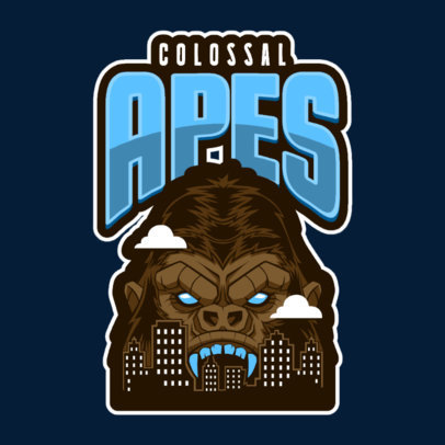 Logo Creator Featuring a Mad Gorilla with Sharp Fangs