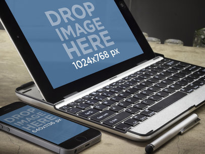 Responsive Mockup Featuring an iPad and an iPhone 5s