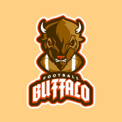 Sports Logo Maker for a Football Team with a Buffalo Graphic