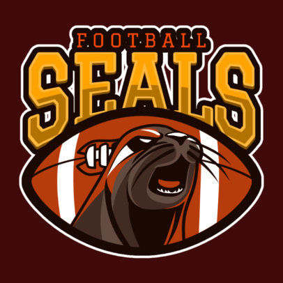 Sports Logo Template for a Football Team with an Aggressive Seal Graphic