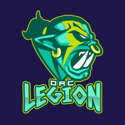 Gaming Logo Template Featuring an Angry Orc Graphic