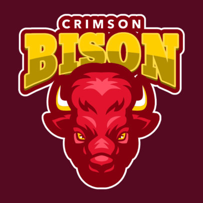 Sports Logo Maker Featuring an Aggressive Bison Graphic